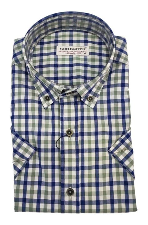 Chemise Vert à Carreaux  Demi Manche