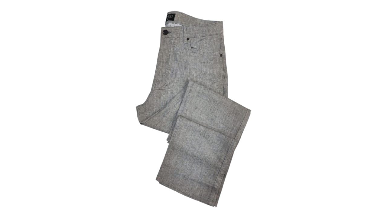 Pantalon En Lin Gris Foncé