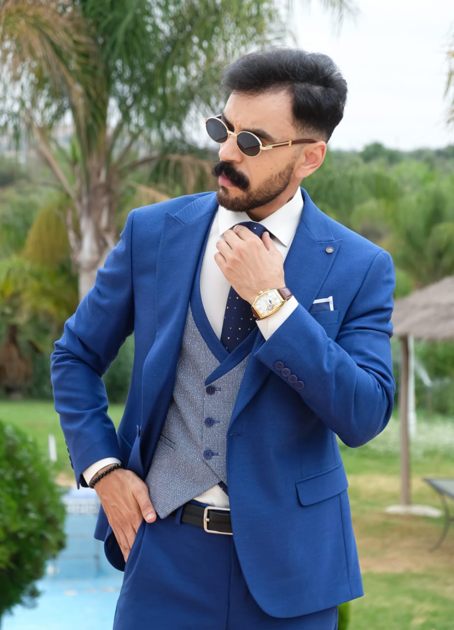Costume Bleu Royal – 3 Pièces