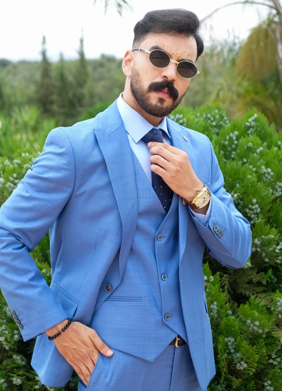 Costume Bleu – 3 Pièces
