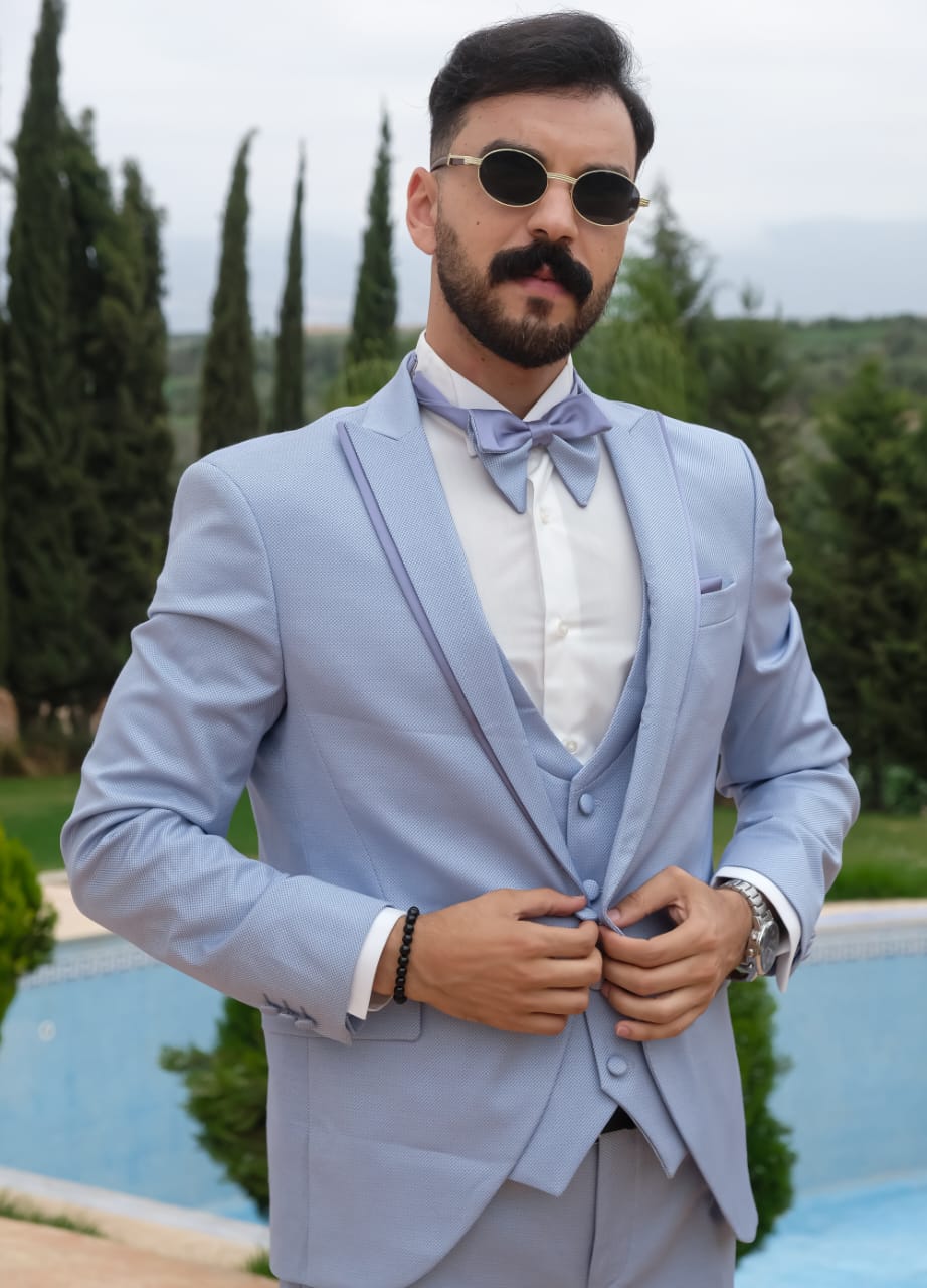 Costume Cérémonie Bleu Ciel – 3 pièces