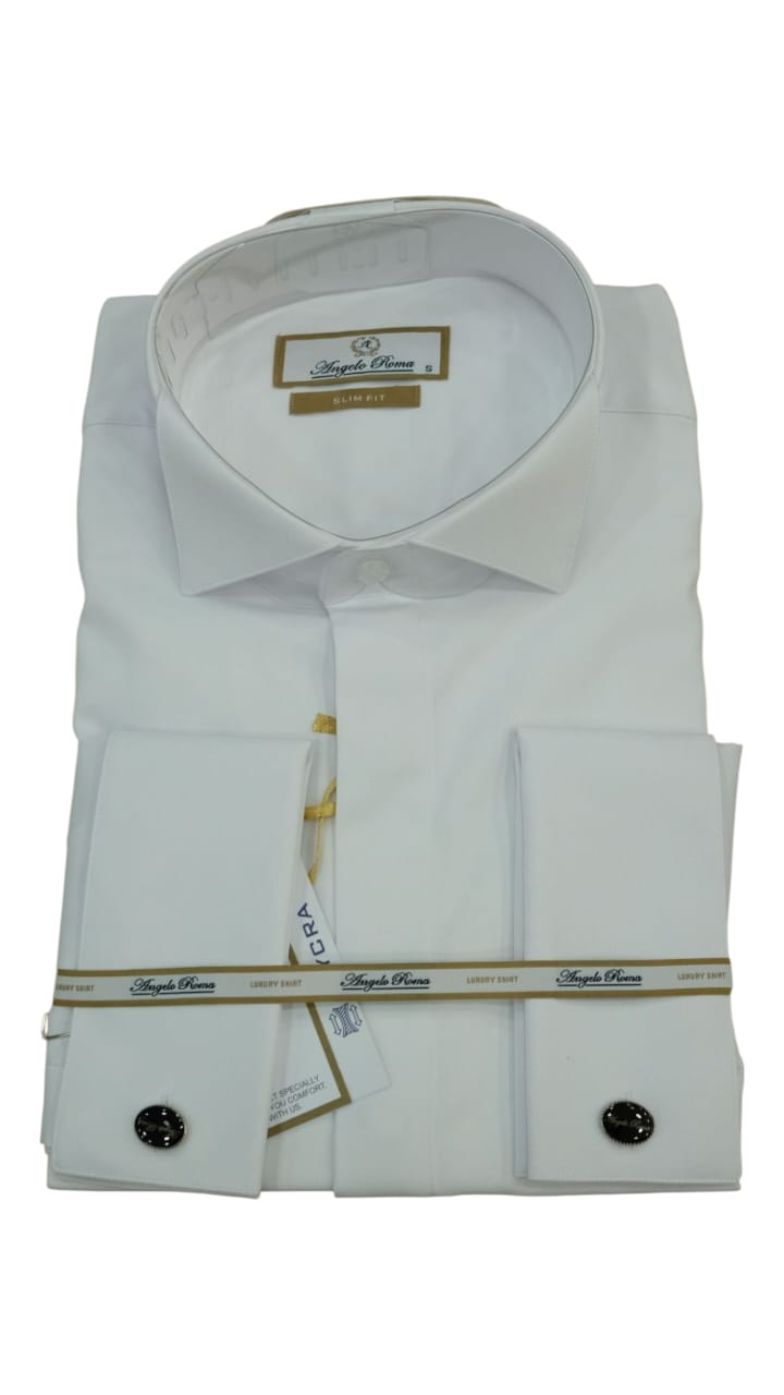 Chemise Blanc Satin Cérémonie