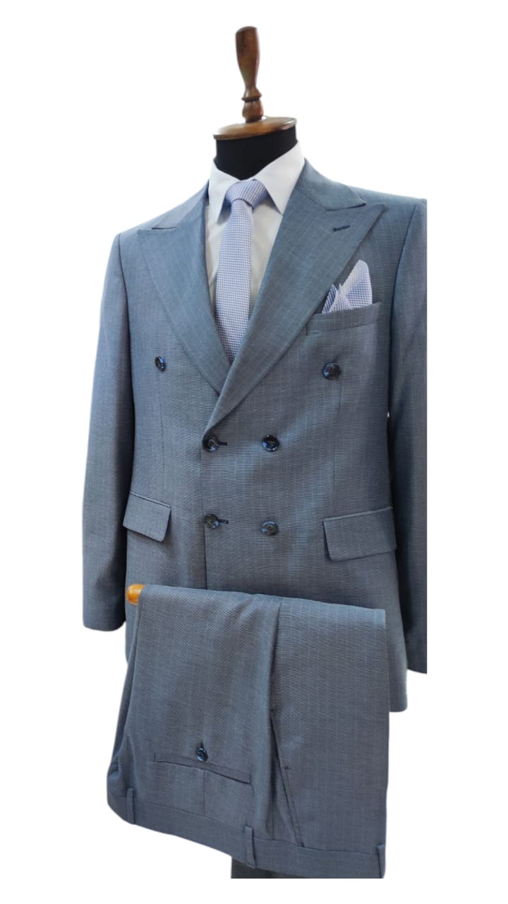 Costume Bleu Croisé – 2 Pièces
