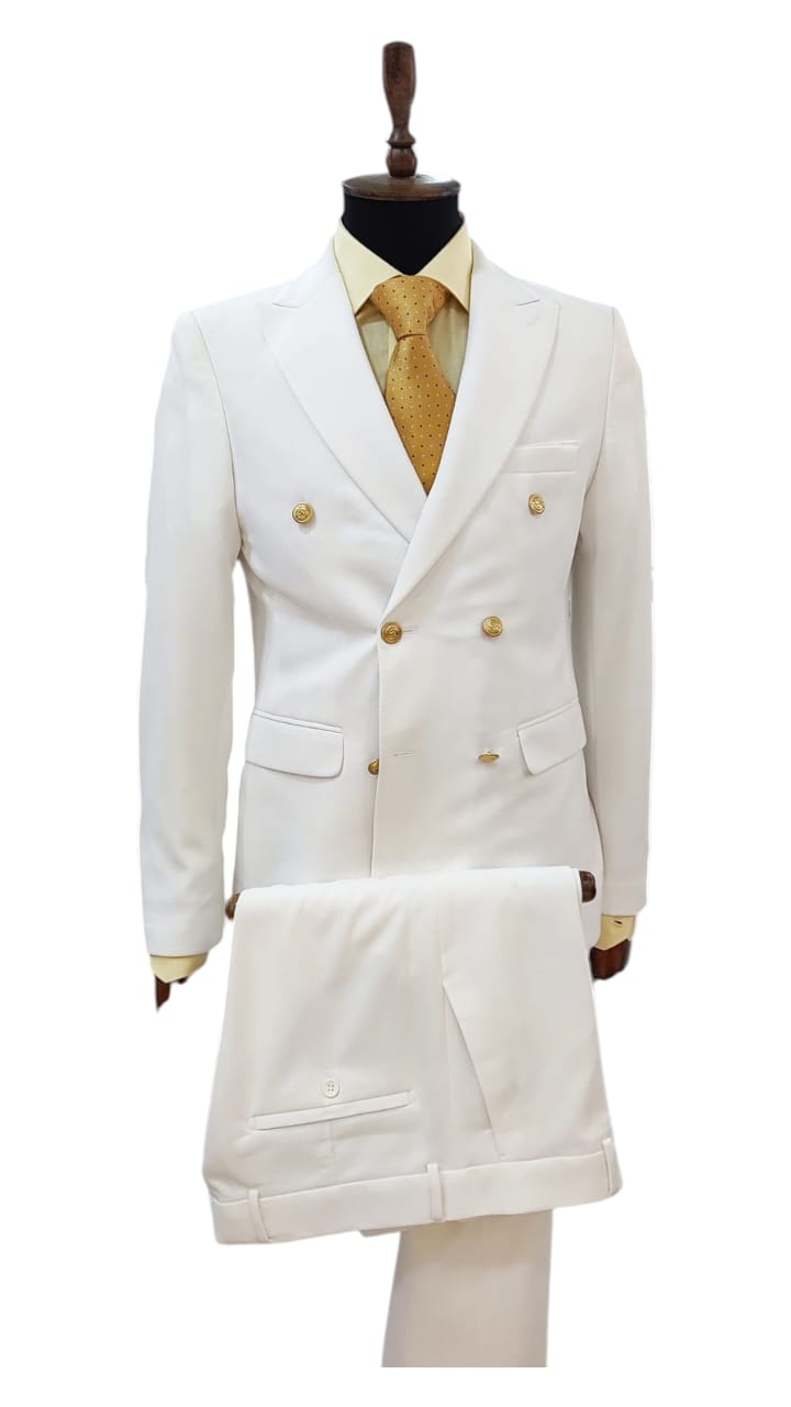Costume Blanc Croisé – 2 Pièces