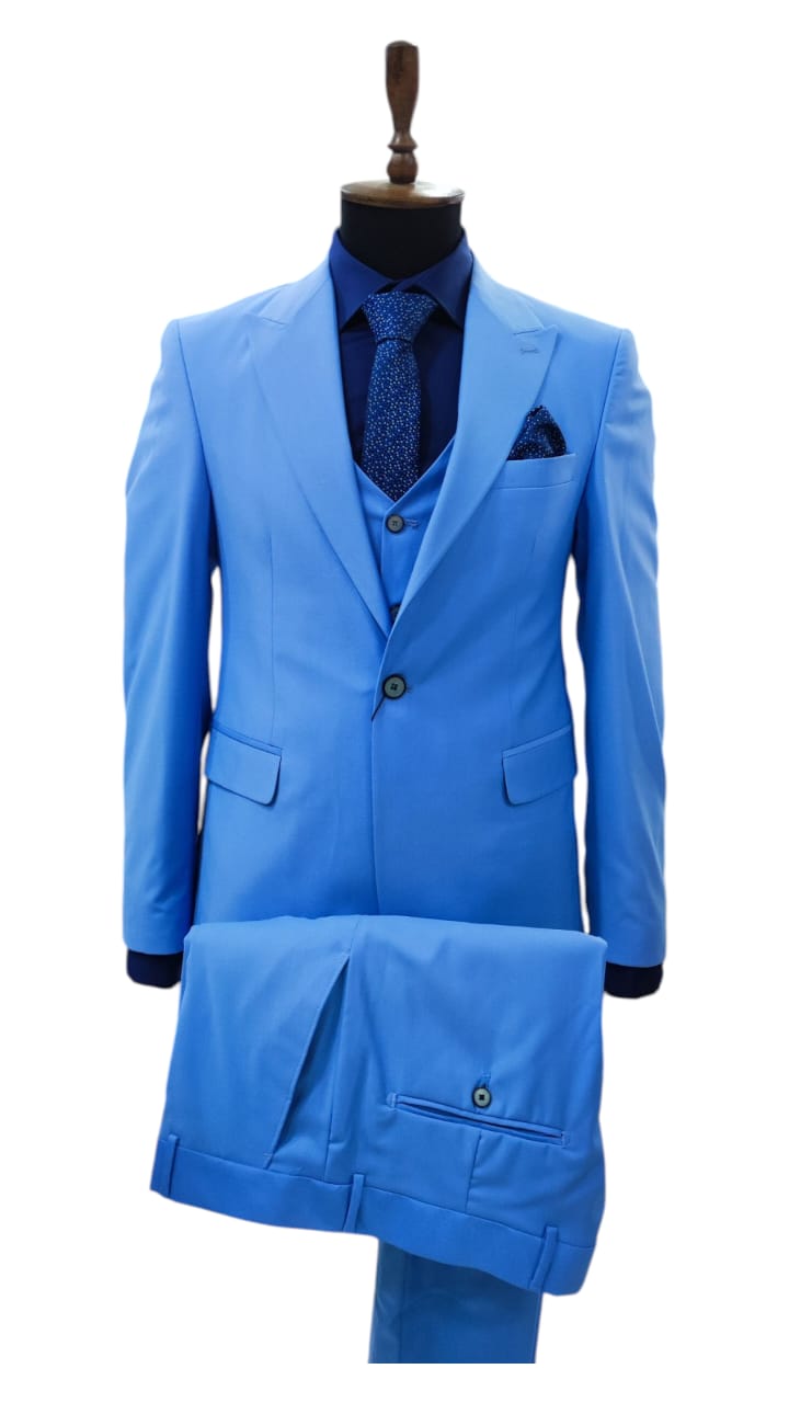 Costume Bleu Ciel- 3 Pièces