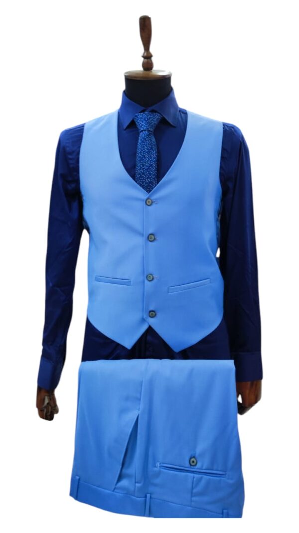 Costume Bleu Ciel- 3 Pièces – Image 3