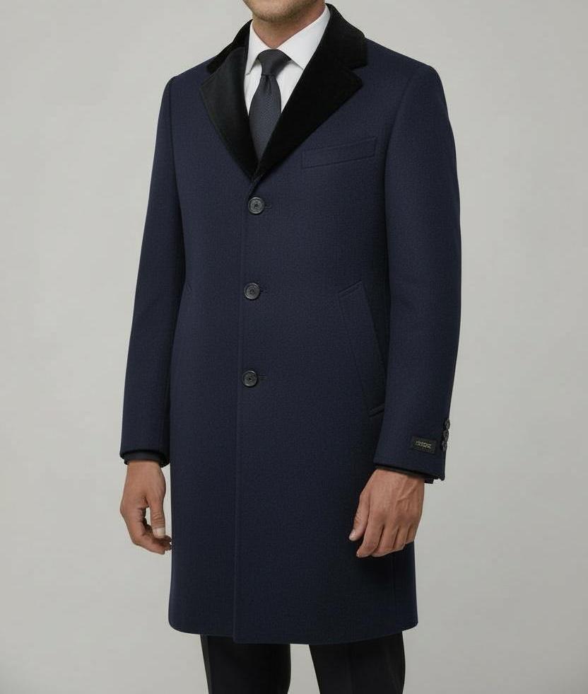 Manteau Long Cachemire Bleu
