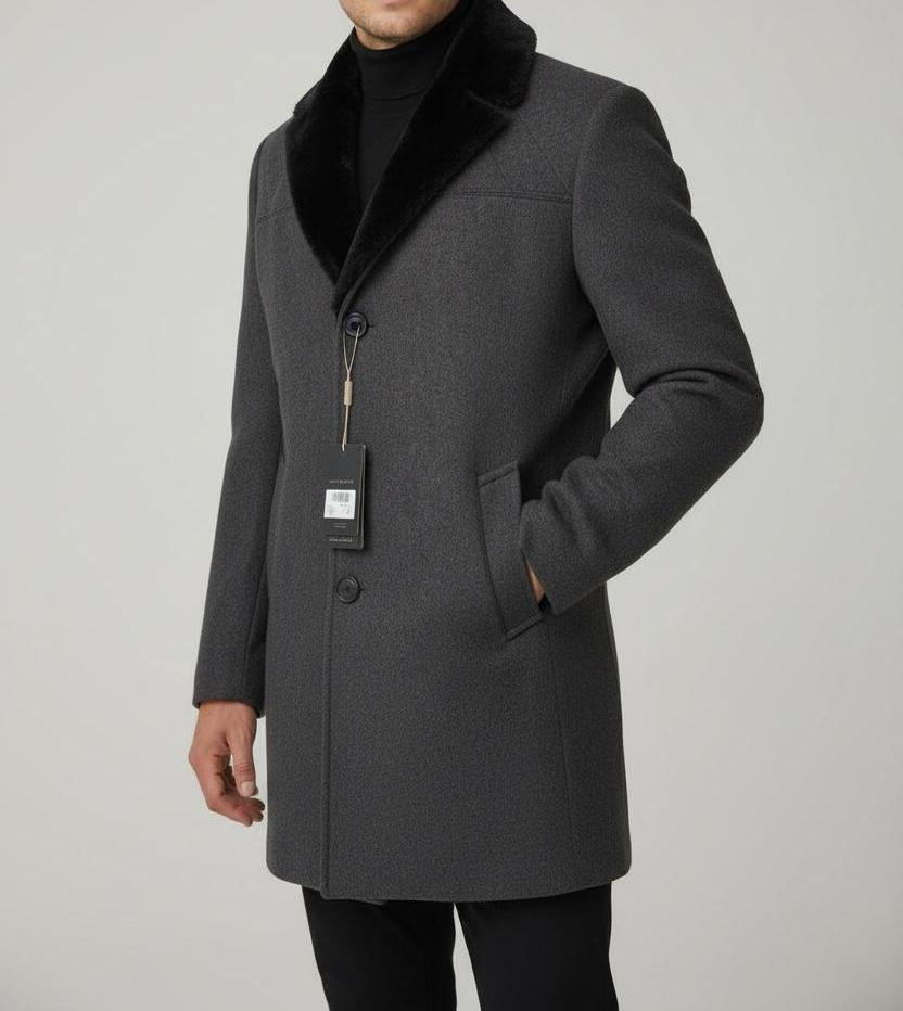 Manteau Cachemire Gris Fer