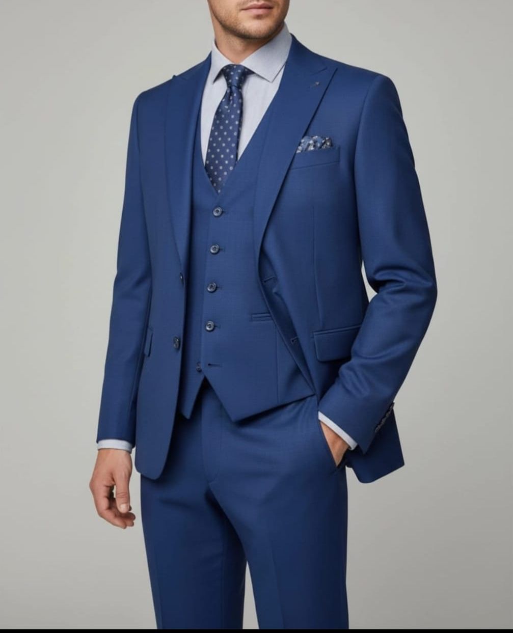 Costume Bleu Roi – 3 Pièces