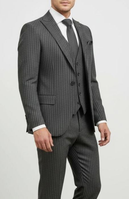 Costume Rayé Noir – 3 Pièces