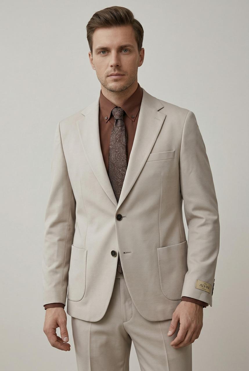 Costume  Beige Décontracté – 2 pièces
