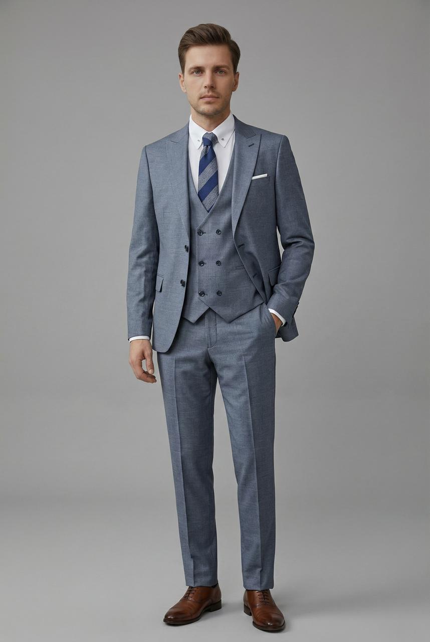 Costume Gris Souris – 3 Pièces