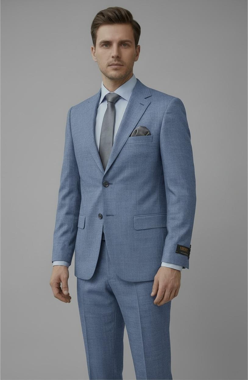 Costume Bleu Ciel Piquer – 2 pièces