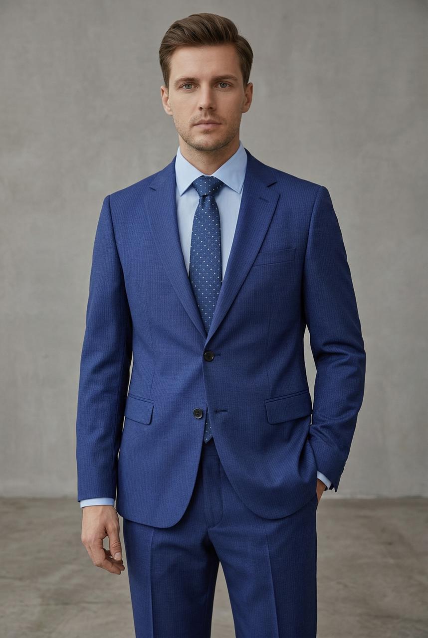 Costume Bleu Roi  Rayé  – 2 pièces
