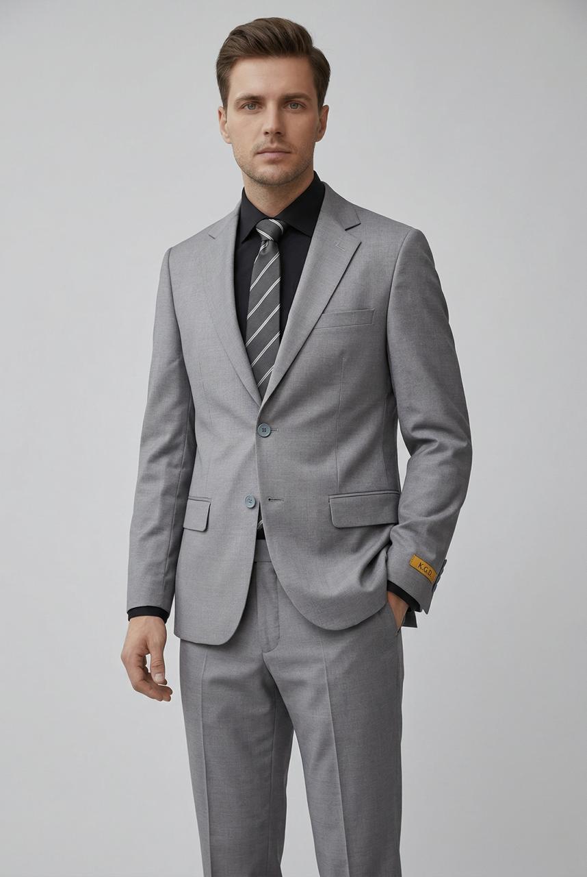 Costume Gris Simple Clair – 2 pièces