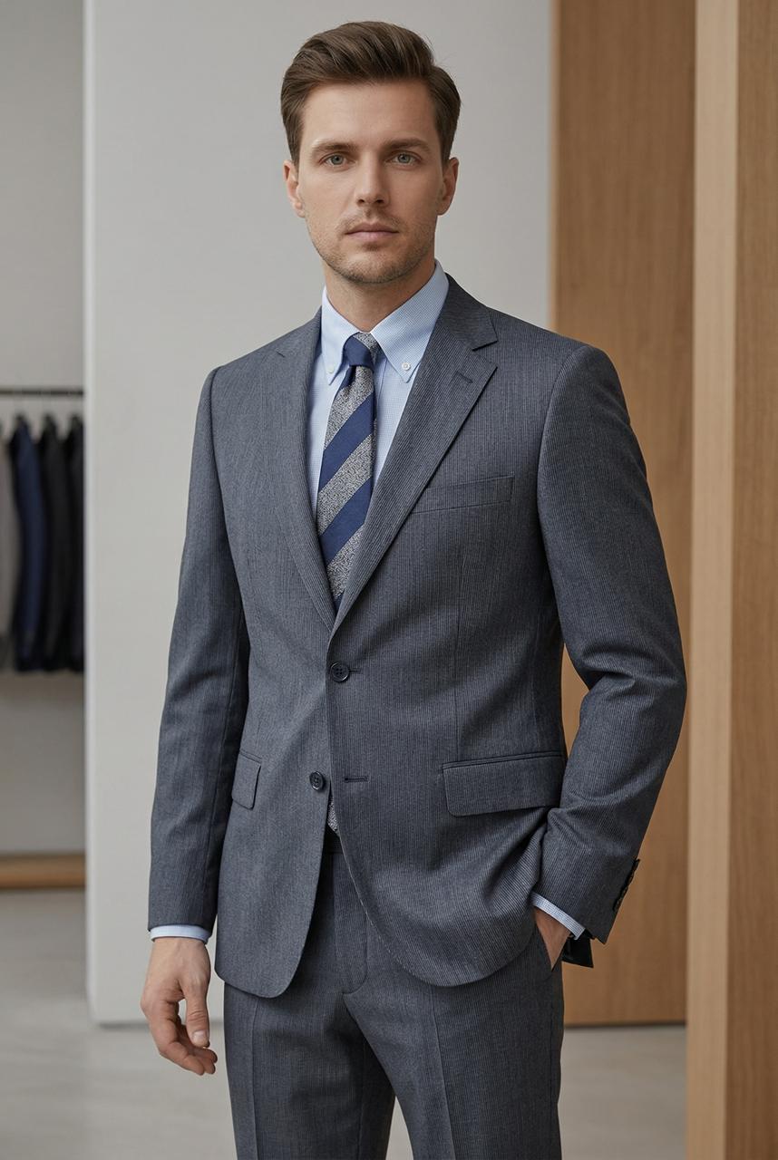 Costume Bleu rayé – 2 pièces