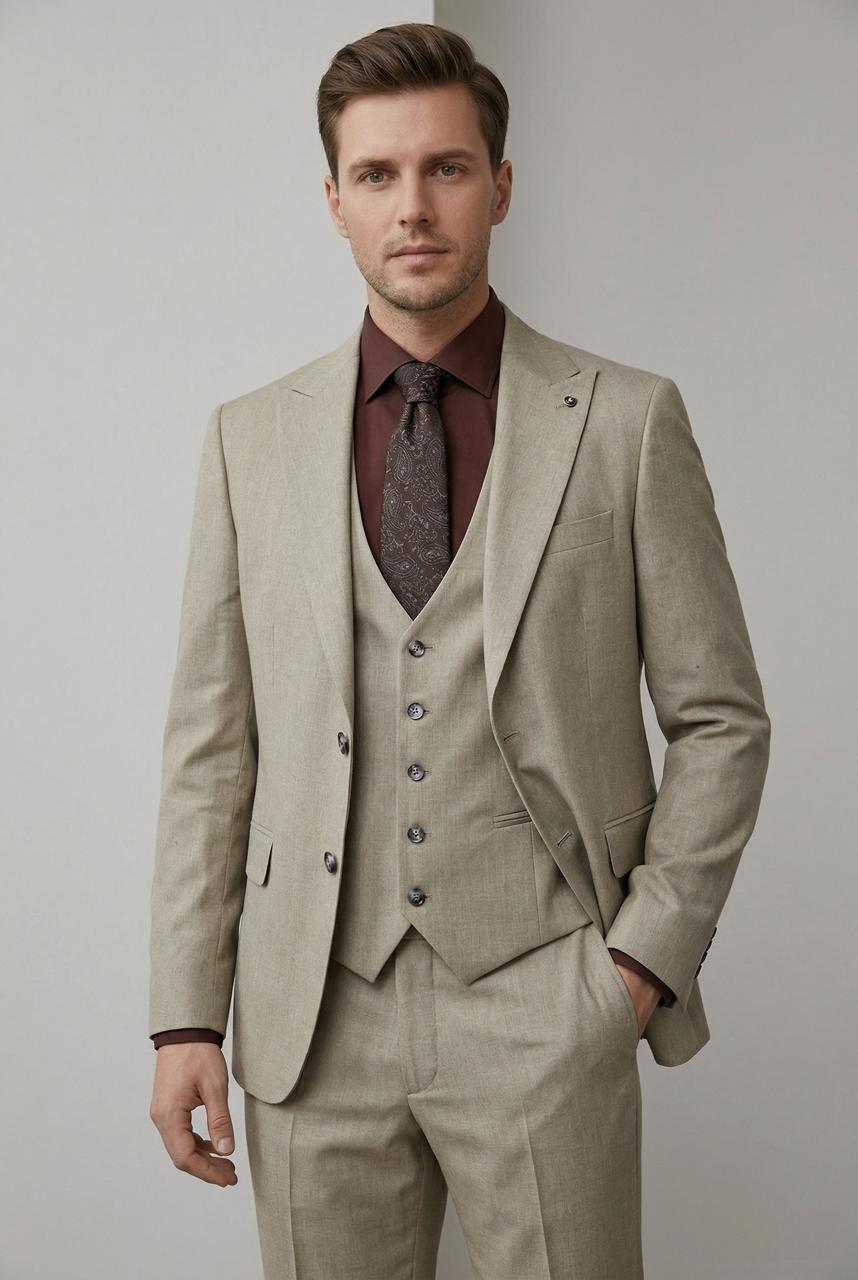 Costume Beige – 3 Pièces